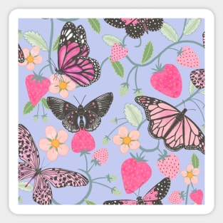 Strawberry butterflies Sticker